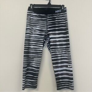 Nike Women’s Black and White Striped Leggings